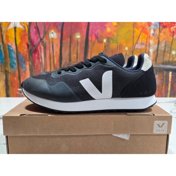 Veja SDU TPU B-Mesh Black White Size 9 Women's 7 Men's Runner Raffia Casual - Picture 2 of 9